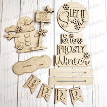 Load image into Gallery viewer, Let it Snow Tiered Tray SVG File | Laser Cut File | Let it Snow | Winter SVG | Snowman svg | Winter Laser SVG | Winter Tiered Tray Set