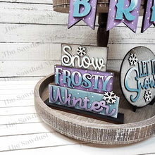 Load image into Gallery viewer, Let it Snow Tiered Tray SVG File | Laser Cut File | Let it Snow | Winter SVG | Snowman svg | Winter Laser SVG | Winter Tiered Tray Set
