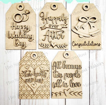 Load image into Gallery viewer, SVG Bundle - Wedding Bride & Groom Tag Gift Card Holder Laser Cut SVG File | Wedding Gift Card Holders | Laser SVG File | Gift Card Holders