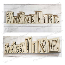 Load image into Gallery viewer, Valentine Word Block SVG | Word Block SVG | SVG File | Laser Cut File | Glowforge | Mantle Decor svg | Valentine svg