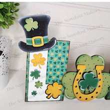Load image into Gallery viewer, Lucky Word Block SVG | Word Block SVG | SVG File | Laser Cut File | Glowforge | Mantle Decor svg | St. Patrick's svg