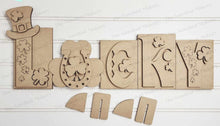 Load image into Gallery viewer, Lucky Word Block SVG | Word Block SVG | SVG File | Laser Cut File | Glowforge | Mantle Decor svg | St. Patrick's svg
