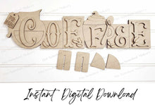 Load image into Gallery viewer, Coffee Word Block SVG | Word Block SVG | SVG File | Laser Cut File | Glowforge | Mantle Decor svg | Coffee Bar Sign svg | Coffee Bar Word