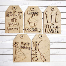 Load image into Gallery viewer, Birthday Tag Gift Card Holder Laser Cut SVG File | Valentine Card Holders | Laser SVG File | Glowforge | Gift Tag SVG