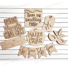 Load image into Gallery viewer, Mardi Gras Tiered Tray SVG File | Bunny svg | Laser Cut File | Glowforge | Easter SVG File | Mardi Gras SVG | Fleur-de-lis | Beads