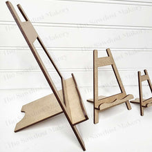 Load image into Gallery viewer, Small Sign Easel Holder SVG | Easel SVG | Laser Cut File | Small Wreath Holder SVG | Home Decor svg | Sign Display svg