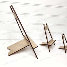 Load image into Gallery viewer, Small Sign Easel Holder SVG | Easel SVG | Laser Cut File | Small Wreath Holder SVG | Home Decor svg | Sign Display svg