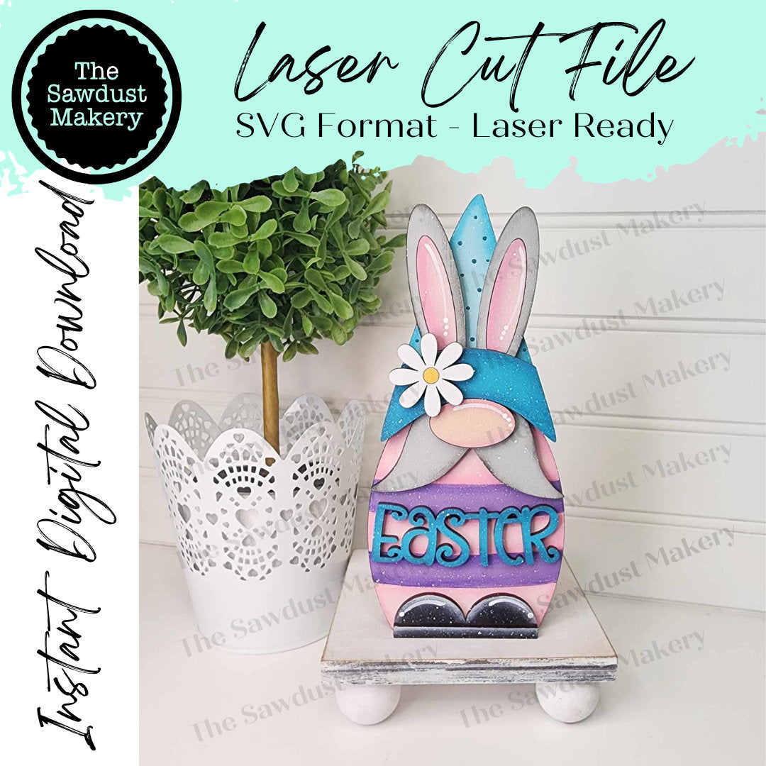 Easter Bunny Mini Gnome Shelf Sitter SVG File | Laser SVG Cut File | G ...