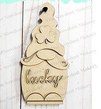 Load image into Gallery viewer, St. Patrick Mini Gnome Shelf Sitter SVG File | Laser SVG Cut File | Glowforge | Gnome SVG Laser Cut File | Gnome Shelf Sitter svg l Lucky