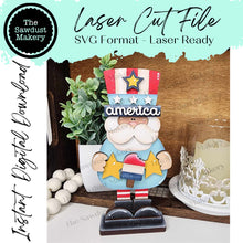 Load image into Gallery viewer, Standing Mini Uncle Sam SVG File | Lucky | Laser Cut File | 4th of July SVG File | svg | USA | Patriotic Shelf Sitter