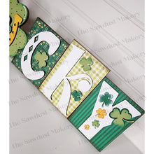 Load image into Gallery viewer, Lucky Word Block SVG | Word Block SVG | SVG File | Laser Cut File | Glowforge | Mantle Decor svg | St. Patrick's svg