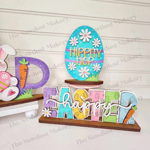 Load image into Gallery viewer, Easter Trio Standing Shelf Sitter SVG | Laser Cut File | Glowforge | Easter SVG | Bunny laser cut file | Bunny svg | Easter Mantle Decor