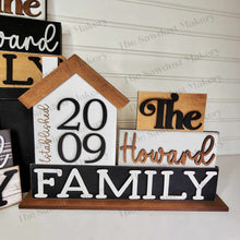 Load image into Gallery viewer, Family House Standing Block SVG File | Laser Cut File | Home svg | Family Centerpiece | Family Mantle Decor SVG | Home Laser Cut File