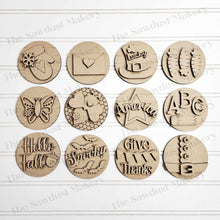 Load image into Gallery viewer, Vol. 3 ~ 12 Month Seasonal Bundle Candy Jar Cookie Jar lid Interchangeable Frame SVG File | Laser Cut File | Interchangeable Frame Insert