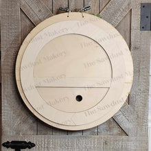 Load image into Gallery viewer, Welcome to Our/My Home Door Hanger Sign SVG | Laser Cut File | Glowforge | 3" Round Insert Frame | Seasonal Interchangeable