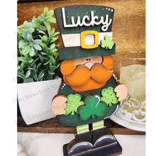 Load image into Gallery viewer, Standing Mini Leprechaun SVG File | Lucky | Laser Cut File | St. Patrick's Day SVG File | SVG | Lucky | Leprechaun Shelf Sitter