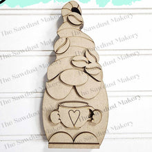 Load image into Gallery viewer, Coffee Mini Gnome Shelf Sitter SVG File | Laser SVG Cut File | Glowforge | Gnome SVG Laser File | Gnome Shelf Sitter svg | Coffee Bar svg