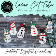 Load image into Gallery viewer, Build a Snowman Christmas Ornament SVG File | Laser Cut File | Christmas Ornament SVG | Snowman Ornament svg | Build a Snowman | Kids Crafts