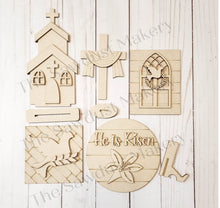 Load image into Gallery viewer, Religious Easter Tiered Tray SVG File | He is Risen svg | Laser Cut File | Glowforge | Easter SVG File | SVG | Easter Lily | Church Svg