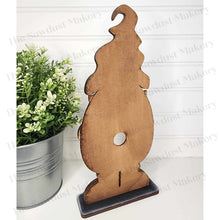 Load image into Gallery viewer, Interchangeable Standing Girl Gnome Jar Lid Sign Frame SVG | Laser Cut File | Glowforge | 3" Round Insert Frame | Seasonal Interchangeable