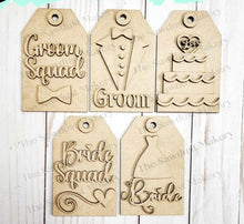 Load image into Gallery viewer, Bride & Groom Tag Gift Card Holder Laser Cut SVG File | Wedding Gift Card Holders | Laser SVG File | Glowforge | Gift Tag SVG