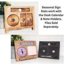 Load image into Gallery viewer, Interchangeable Seasonal Post Sign Slats Bundle SVG | Laser Cut File | Glowforge | Seasonal Interchangeable Calendar Sign Holder