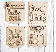 Load image into Gallery viewer, Fall Mini Hanger Signs | Fall Signs SVG | Door Hanger | SVG File | Laser Cut File | Glowforge | Mini Post Sign svgs