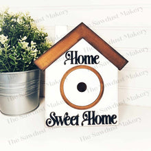 Load image into Gallery viewer, Interchangeable Home Sweet Home Sign Frame Bundle SVG | Laser Cut File | Glowforge | 3" Round Insert Frame | Seasonal Interchangeable
