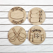 Load image into Gallery viewer, Hockey Bundle Seasonal Rounds | Candy/Mason Jar Lid | Cookie Jar lid | Interchangeable Frame SVG | Laser Cut File | Interchangeable Frame