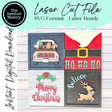 Load image into Gallery viewer, 6" x 6" Santa North Pole Sign Laser SVG File | Laser Cut File | Interchangeable Frame | Leaning Frame | Merry Christmas Sign laser file