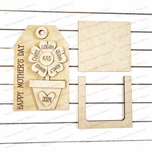 Load image into Gallery viewer, Happy Mother's Day Flower Tags Gift Card Holder Laser Cut SVG File | Personalized Mother's Day Gift Card Holders | Laser SVG File