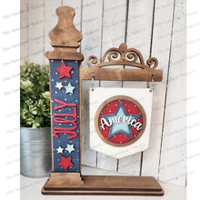 Load image into Gallery viewer, Interchangeable Seasonal Standing Calendar & Sign Frame SVG | Laser Cut File | Glowforge | 4.25 Sign Insert Frame | Seasonal Interchangeable