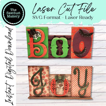 Load image into Gallery viewer, Joy & Boo Word Blocks SVG | Reversible Word Block SVG | SVG File | Laser Cut File | Glowforge | Mantle Decor svg | Holiday svg