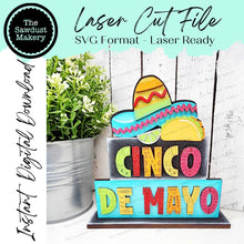 Load image into Gallery viewer, Cinco De Mayo Word Stacker SVG File | Laser Cut File | Taco | Cinco De Mayo Shelf Sitters | Cinco De Mayo SVG | Summer SVG
