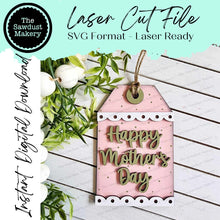 Load image into Gallery viewer, Happy Mother's Day Tags Gift Card Holder Laser Cut SVG File | Mother's Day Gift Card Holders | Laser SVG File | Gift Card Holders