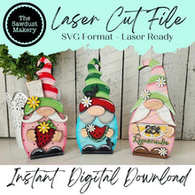Load image into Gallery viewer, Gnome Mini Shelf Sitter Bundle #2 SVG File | Laser SVG Cut File | Glowforge | Gnome SVG Laser Cut File | Gnome Shelf Sitter svg