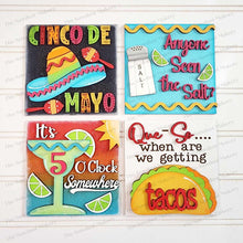 Load image into Gallery viewer, Cinco De Mayo Laser Cut Files | Cinco De Mayo Interchangeable Leaning Sign Bundle File SVG | Glowforge | Taco Sign SVG | Farmhouse Frame