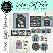 Load image into Gallery viewer, Home Sweet Home Bistro Bundle Interchangeable SVG File | Laser Cut File | Interchangeable Frame | Farmhouse Bistro Sign SVG