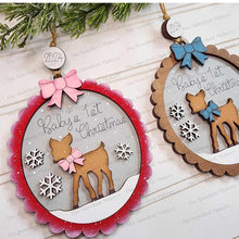 Load image into Gallery viewer, Personalized Baby's First Christmas Ornament SVG File | Laser Cut File | Christmas Tree | Ornament | Reindeer| Personalized Ornament