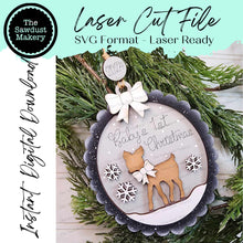 Load image into Gallery viewer, Personalized Baby's First Christmas Ornament SVG File | Laser Cut File | Christmas Tree | Ornament | Reindeer| Personalized Ornament