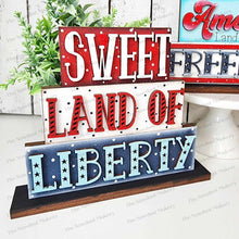 Load image into Gallery viewer, Patriotic Word Stackers | Summer Mini Block SVG | SVG File | Laser Cut File | Glowforge | 4th of July laser cut SVG file
