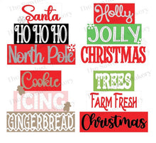 Load image into Gallery viewer, Christmas Word Stackers | Christmas Mini Block SVG | SVG File | Laser Cut File | Glowforge | Christmas Tiered Tray SVG Add-on laser cut svg