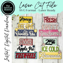 Load image into Gallery viewer, Summer Word Stackers | Summer Mini Block SVG | SVG File | Laser Cut File | Glowforge | Summer Tiered Tray SVG Add-on laser cut svg file