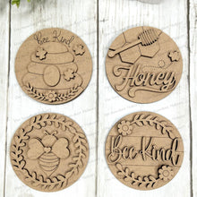 Load image into Gallery viewer, Honey Bee Jar Seasonal Rounds | Candy/Mason/Cookie Jar lid | Interchangeable Frame SVG | Laser Cut File | Interchangeable Frame