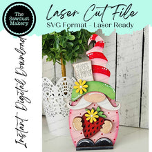 Load image into Gallery viewer, Strawberry Mini Gnome Shelf Sitter SVG File | Laser SVG Cut File | Glowforge | Gnome SVG Laser Cut File | Gnome Shelf Sitter svg | Summer