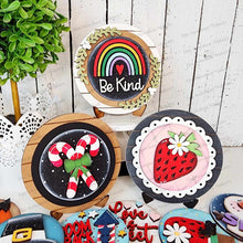 Load image into Gallery viewer, Interchangeable Shiplap 3" Round Sign Frame Bundle SVG | Laser Cut File | Glowforge | 3" Round Insert Frame | Seasonal Interchangeable