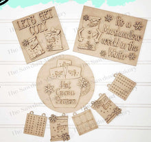 Load image into Gallery viewer, Marshmallow Winter Snowman Chocolate Smores Tiered Tray SVG File | Laser Cut File | Glowforge | Marshmallow SVG | Hot Cocoa SVG | Smores svg