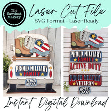 Load image into Gallery viewer, Add-on for Interchangeable Farmhouse Truck SVG | 12" and 24" Truck SVG | Proud Military Truck | Veteran Truck Interchangeable SVG