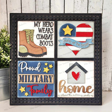Load image into Gallery viewer, Military Sign Bundle Sign Laser SVG File | Laser Cut File | Interchangeable Frame | Leaning Frame SVG | Laser Cut | Military SVG signs