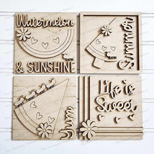 Load image into Gallery viewer, Summer Watermelon Laser Cut Files | Watermelon Interchangeable Leaning Sign Bundle File SVG | Watermelon Tiered Tray SVG | Farmhouse Frame